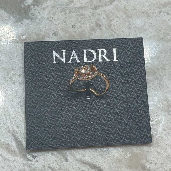 Lot of 2 Rings Nadri Wishes Crystal Nordstrom Gold / Black Stone & Rose Gold - Picture 5 of 15